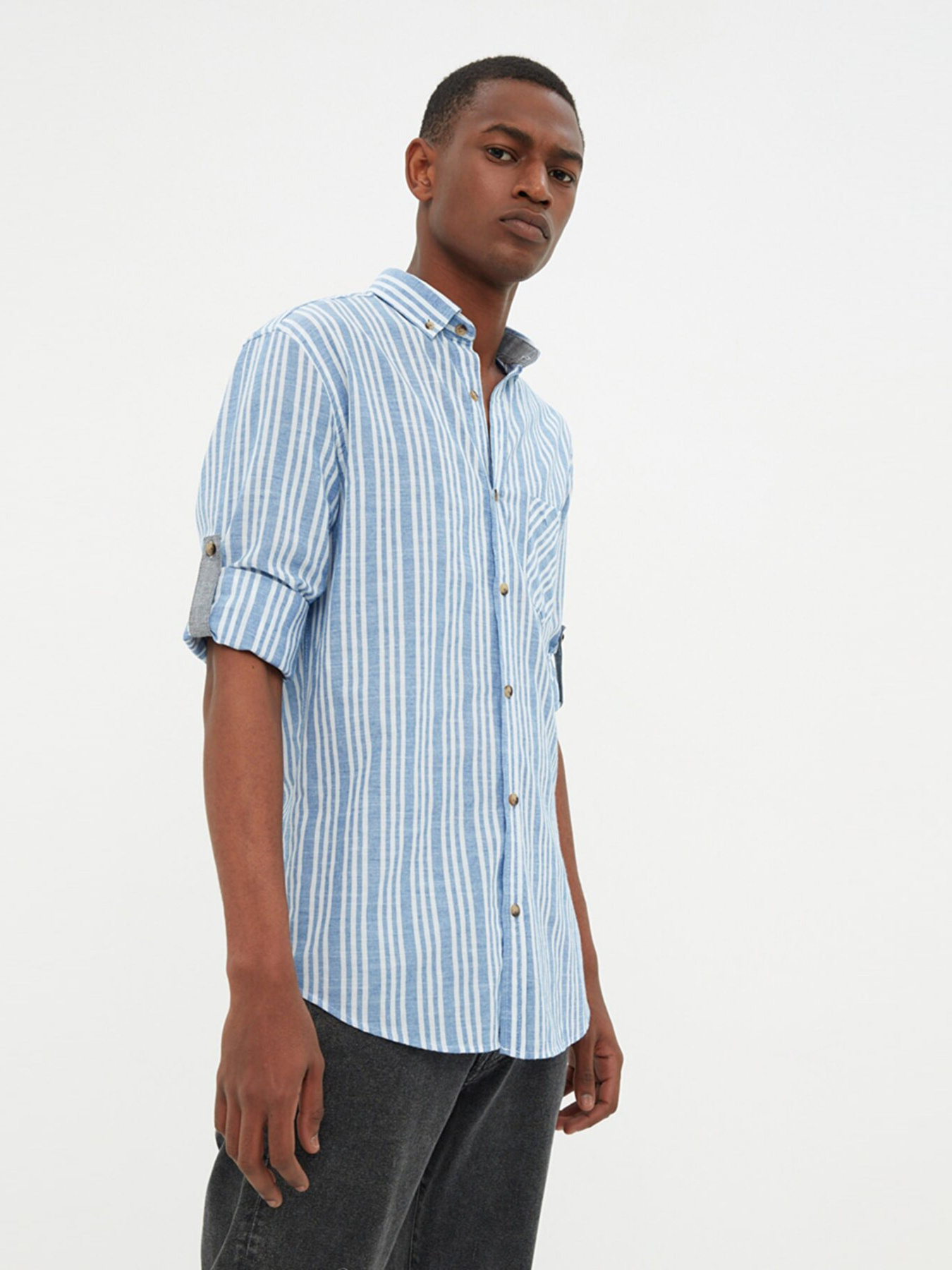 Рубашка Trendyol модель TMNSS22GO0268/Indigo Фото