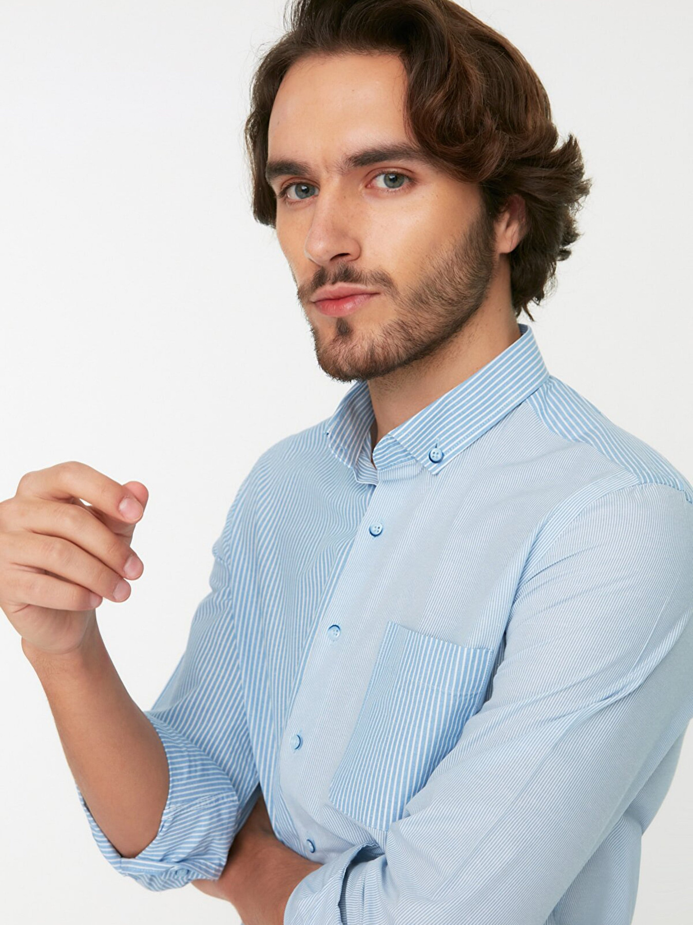 Рубашка Trendyol модель TMNSS22GO0486/Mavi Фото