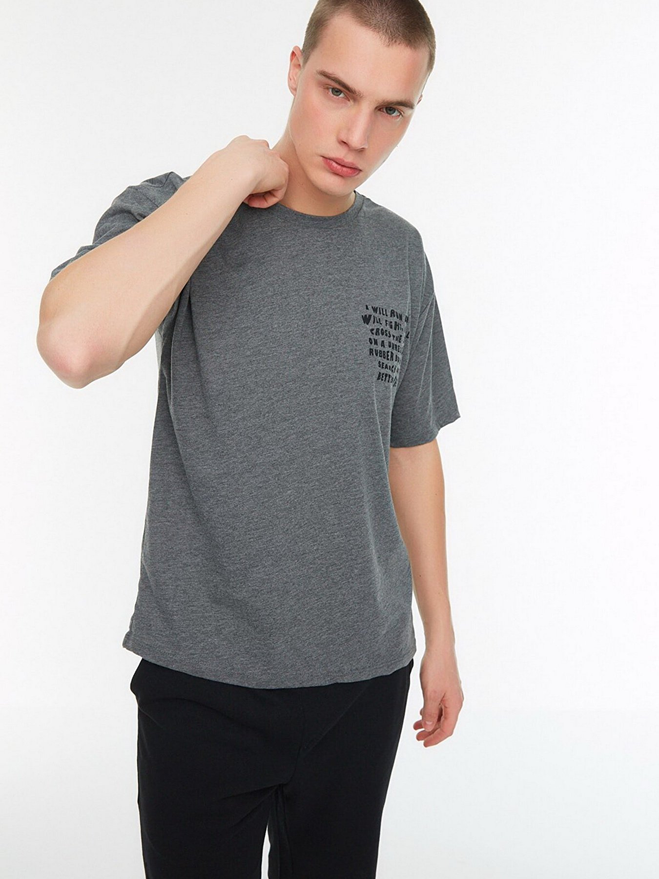 Футболка Trendyol модель TMNSS22TS1139/Antrasit Фото