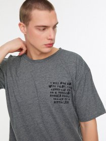 Футболка Trendyol модель TMNSS22TS1139/Antrasit Фото