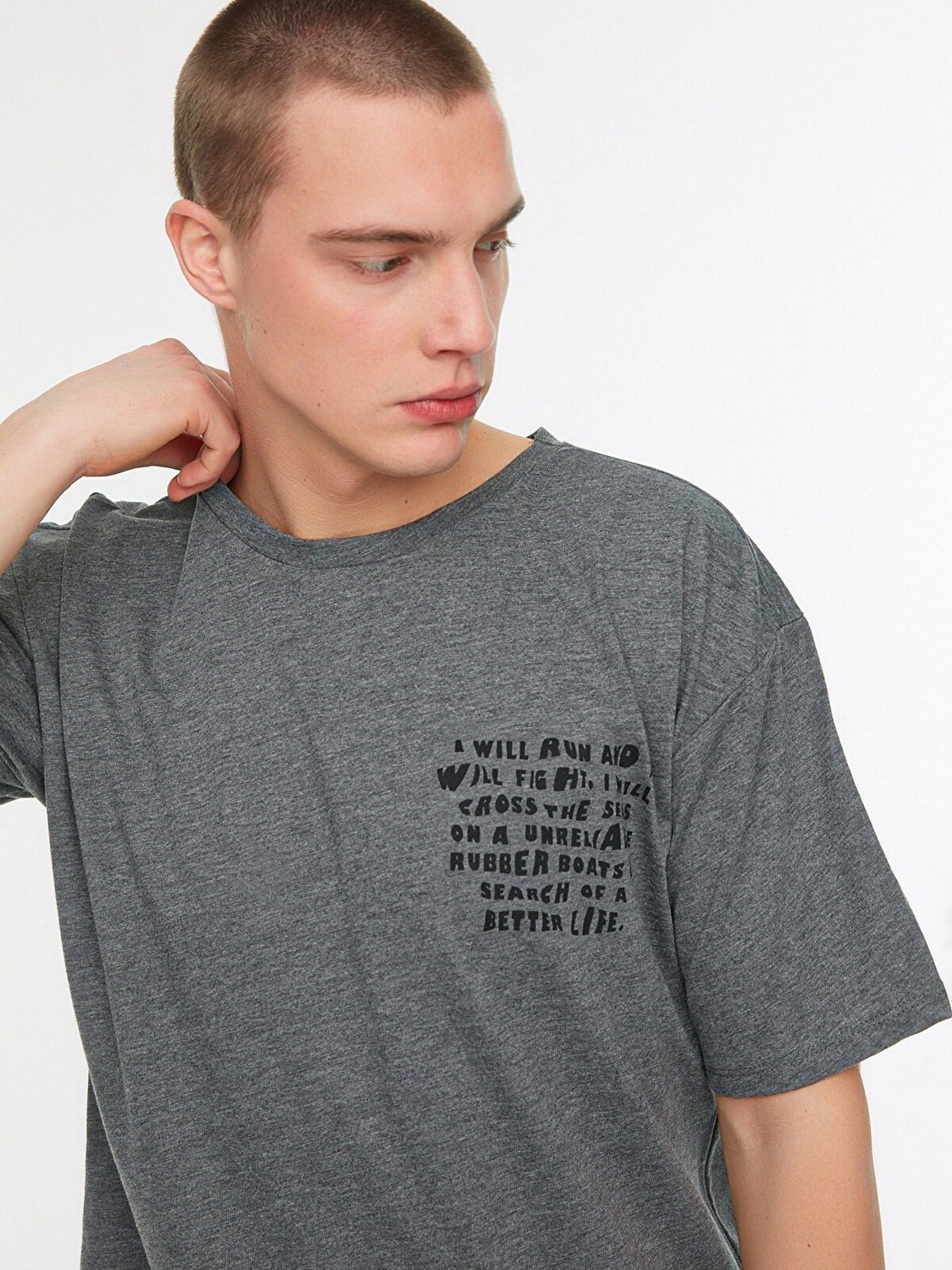 Футболка Trendyol модель TMNSS22TS1139/Antrasit Фото