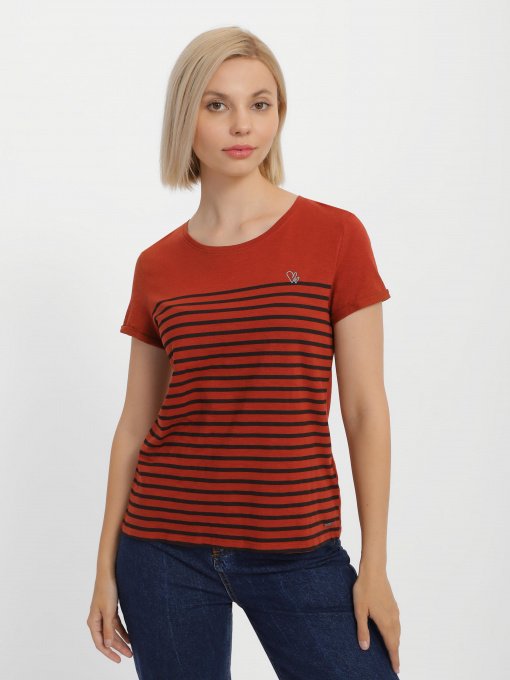 Футболка Tom Tailor модель 1021105.XX.71_коричневий з чорним Фото