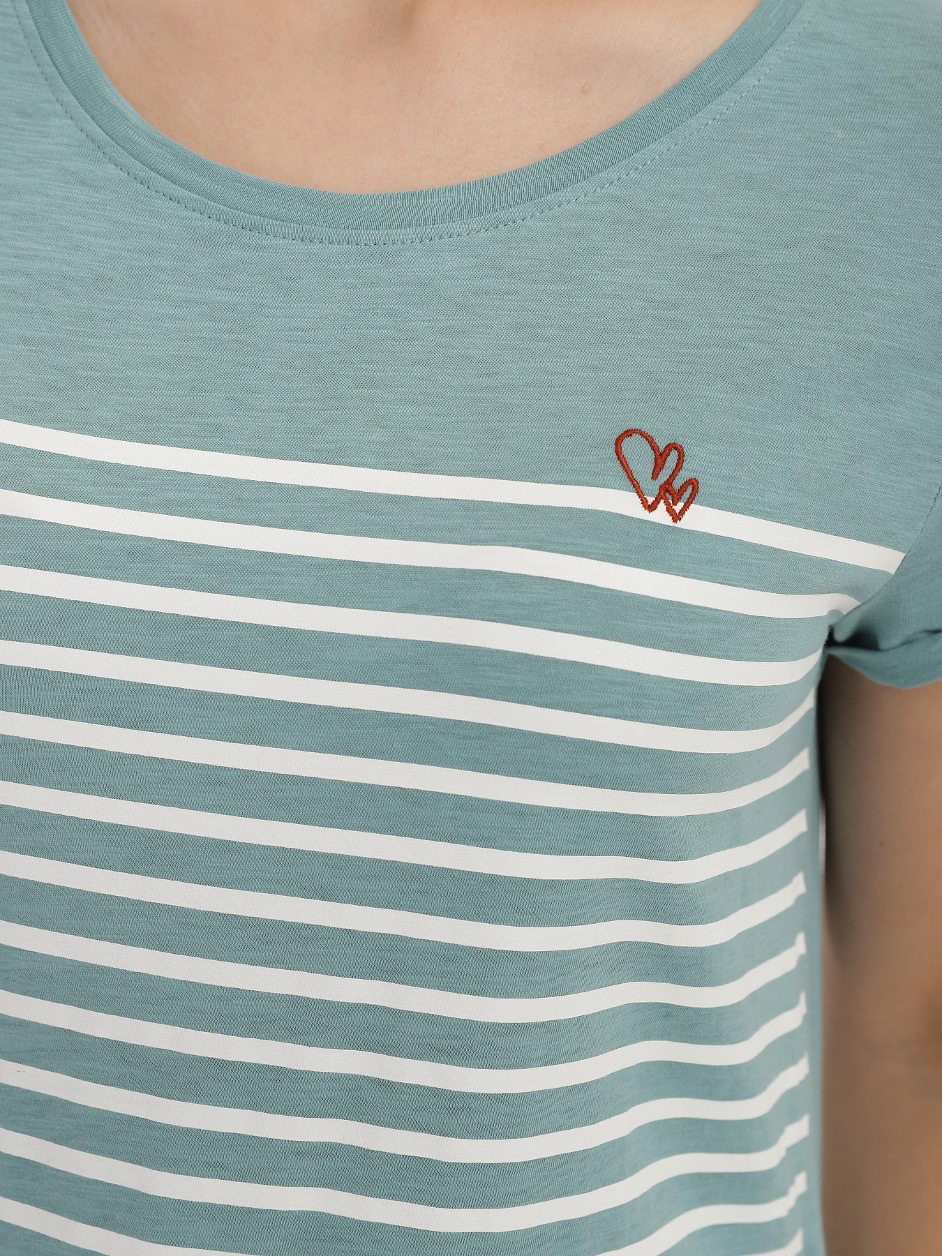 Футболка Tom Tailor модель 1021105.XX.71_с.зелений з білим Фото