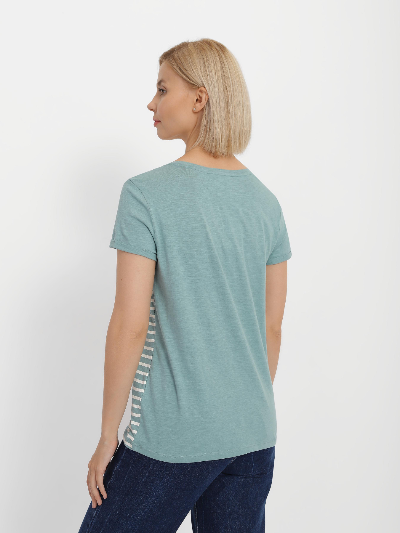 Футболка Tom Tailor модель 1021105.XX.71_с.зелений з білим Фото