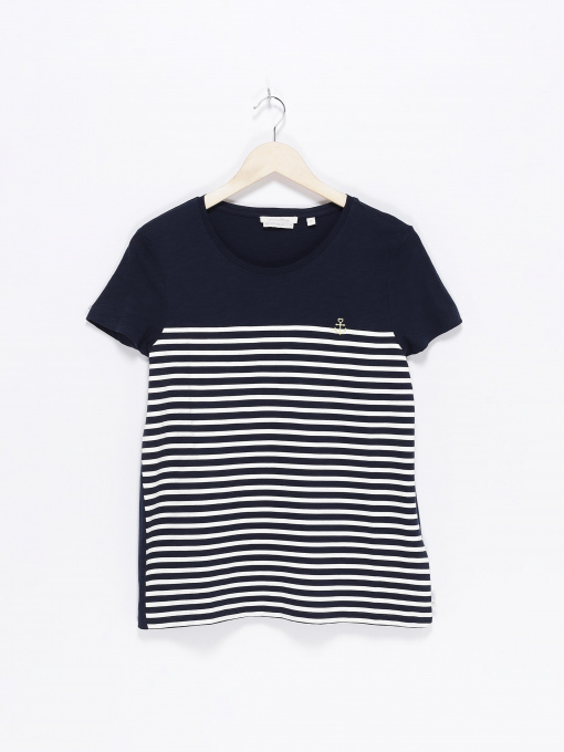 Футболка Tom Tailor модель 1024961.XX.71_т.синій з білим Фото