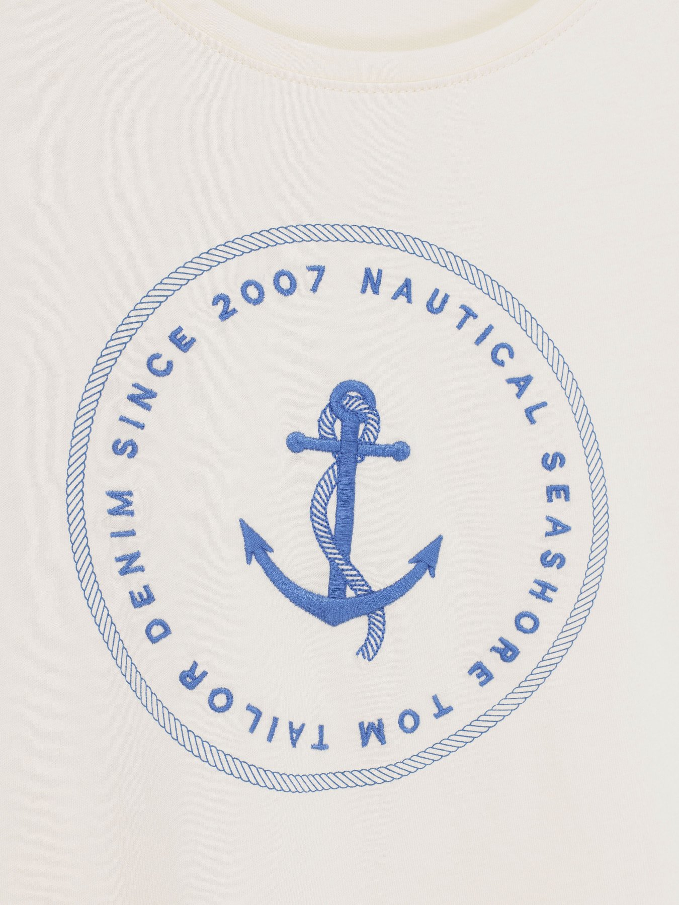 Футболка Tom Tailor модель 1025290.XX.71_кремовий з синім Фото