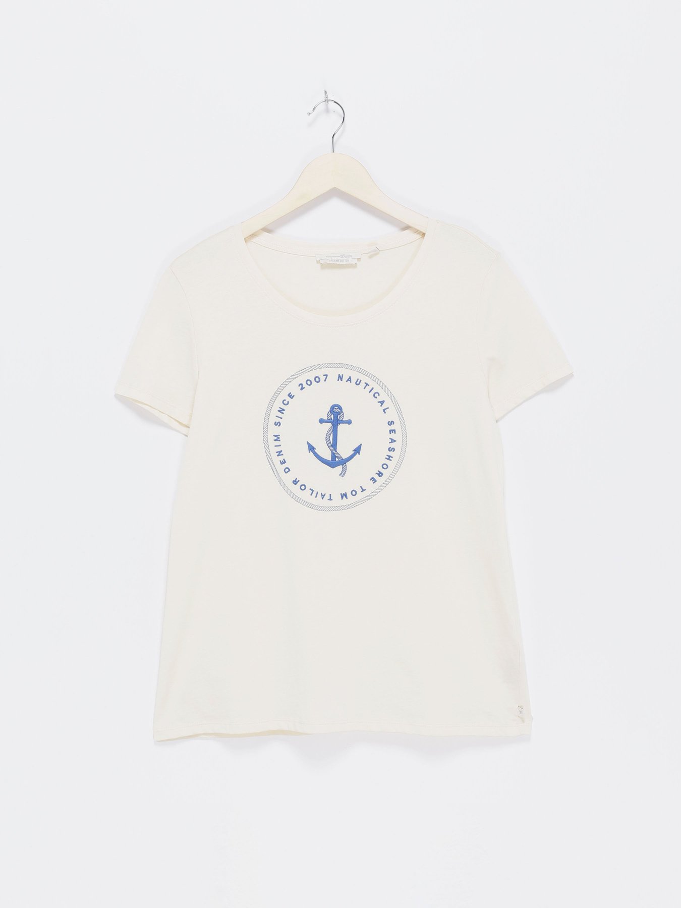 Футболка Tom Tailor модель 1025290.XX.71_кремовий з синім Фото