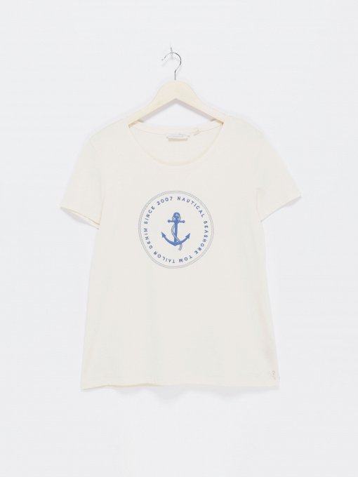 Футболка Tom Tailor модель 1025290.XX.71_кремовий з синім Фото