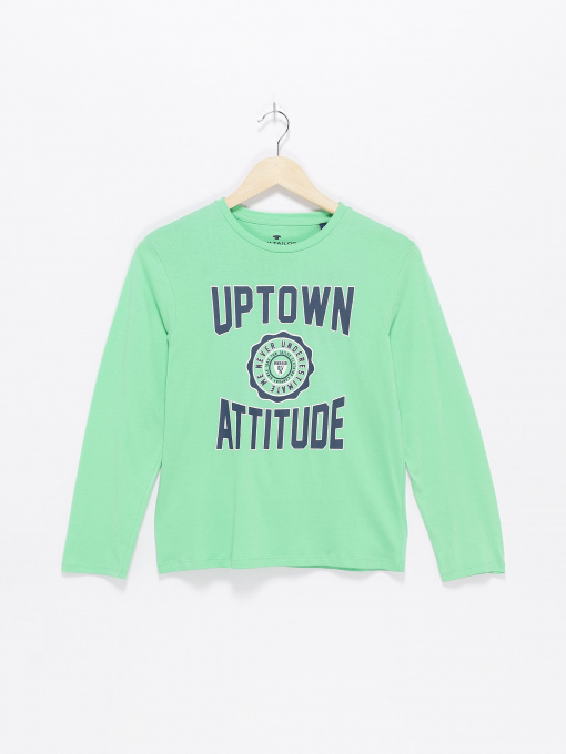 Лонгслів Tom Tailor Модель 10908010030_зелений комб. Фото