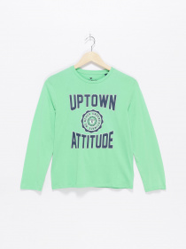 Лонгслів Tom Tailor модель 10908010030_зелений комб. Фото