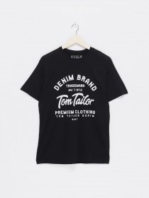 Футболка Tom Tailor модель TT22032032_чорний з білим Фото