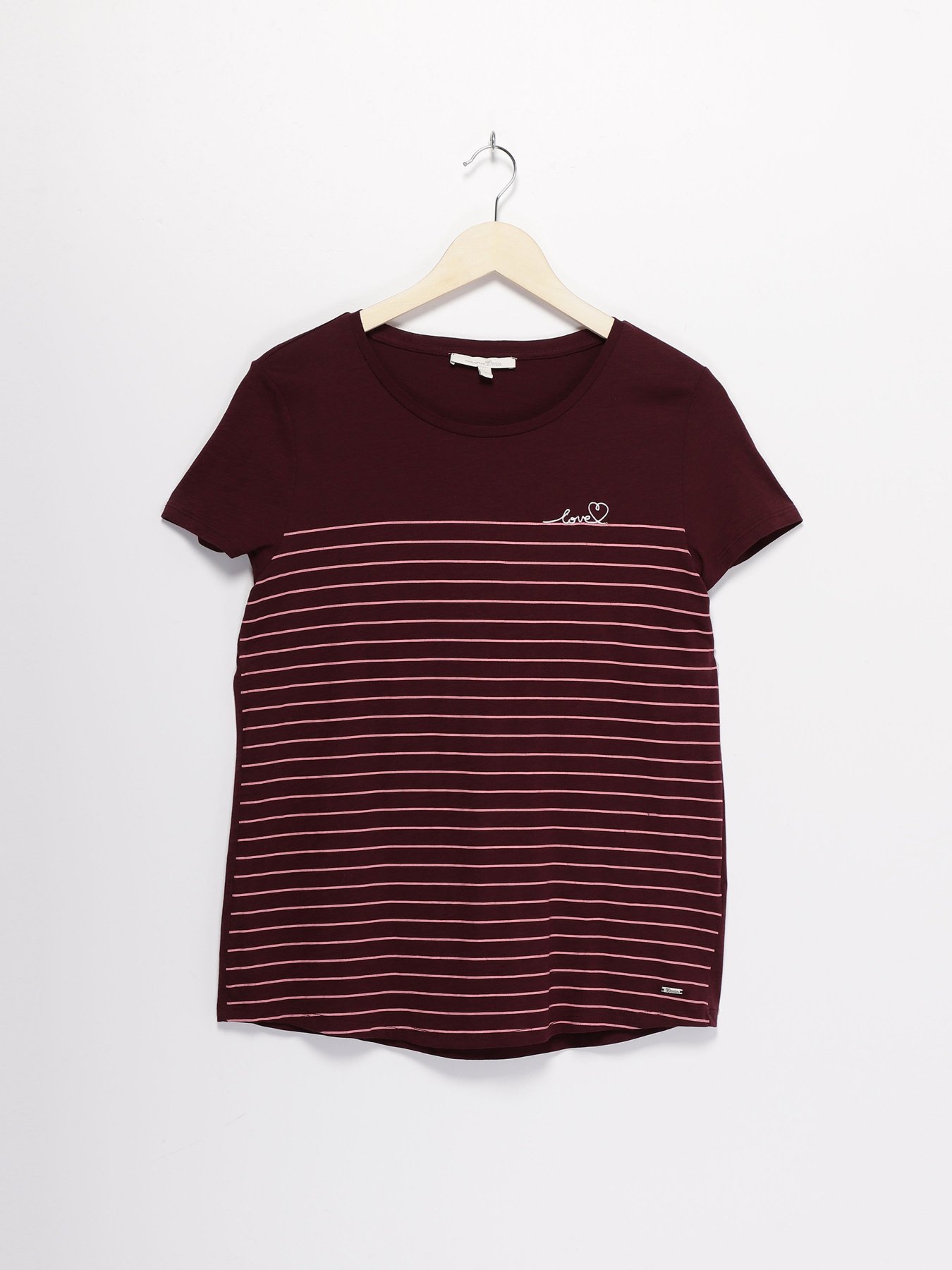 Футболка Tom Tailor модель 1004686.XX.71_бордовий комб. Фото