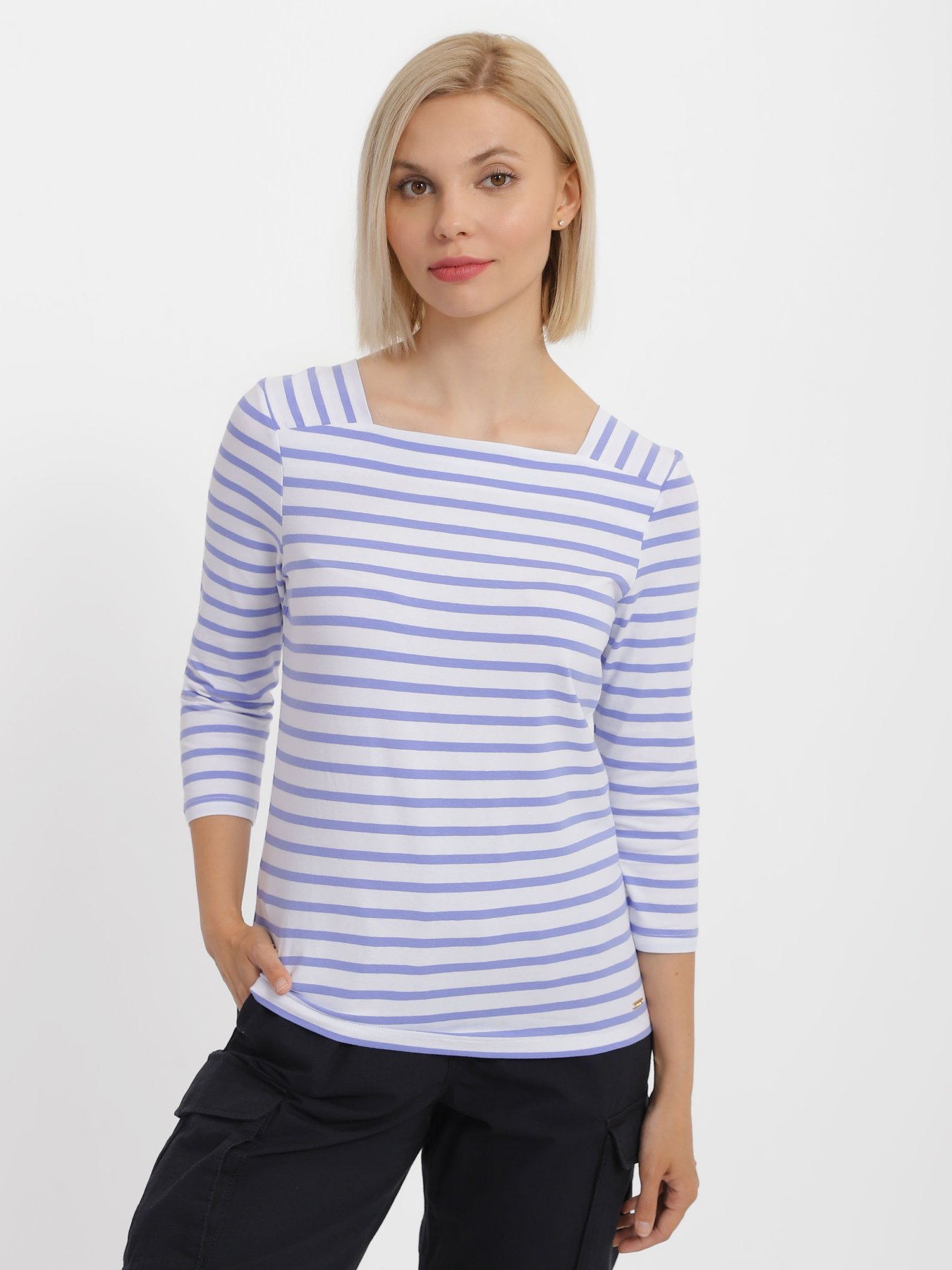 Лонгслив Tom Tailor модель 1009861.XX.71_білий з синім Фото