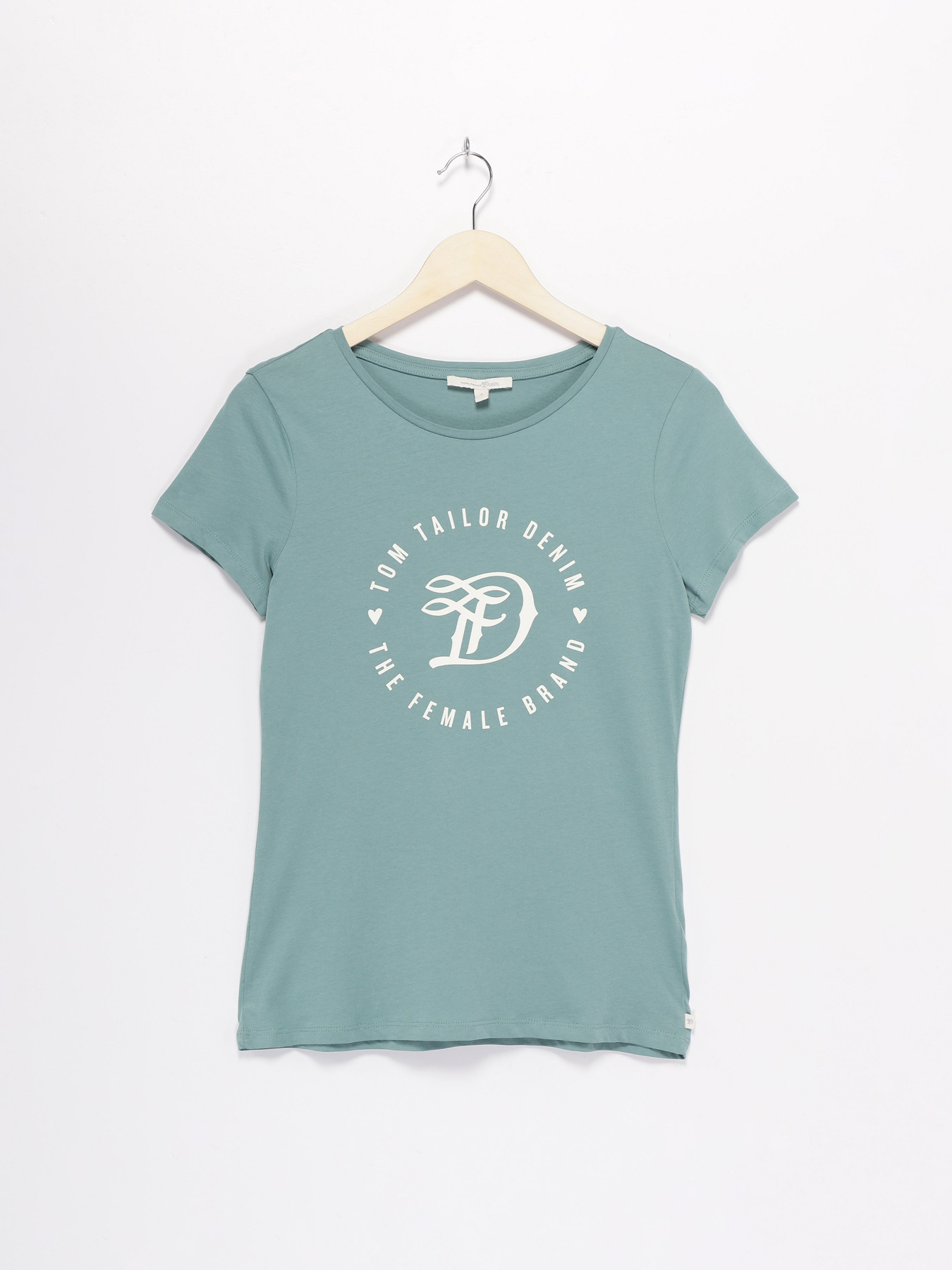 Футболка Tom Tailor модель 1016431.XX.71_бірюзовий з білим Фото