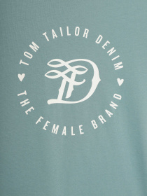 Футболка Tom Tailor модель 1016431.XX.71_бірюзовий з білим Фото