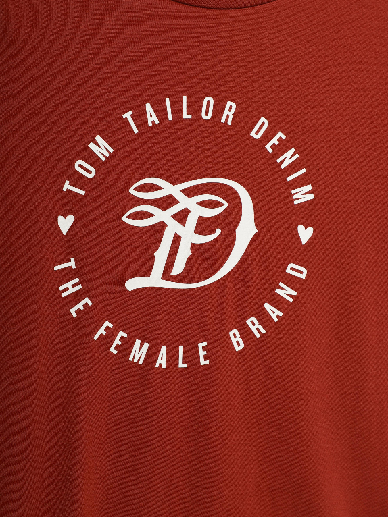 Футболка Tom Tailor модель 1016431.XX.71_коричневий з білим Фото