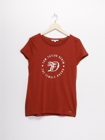 Футболка Tom Tailor модель 1016431.XX.71_коричневий з білим Фото