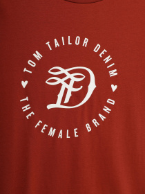 Футболка Tom Tailor модель 1016431.XX.71_коричневий з білим Фото