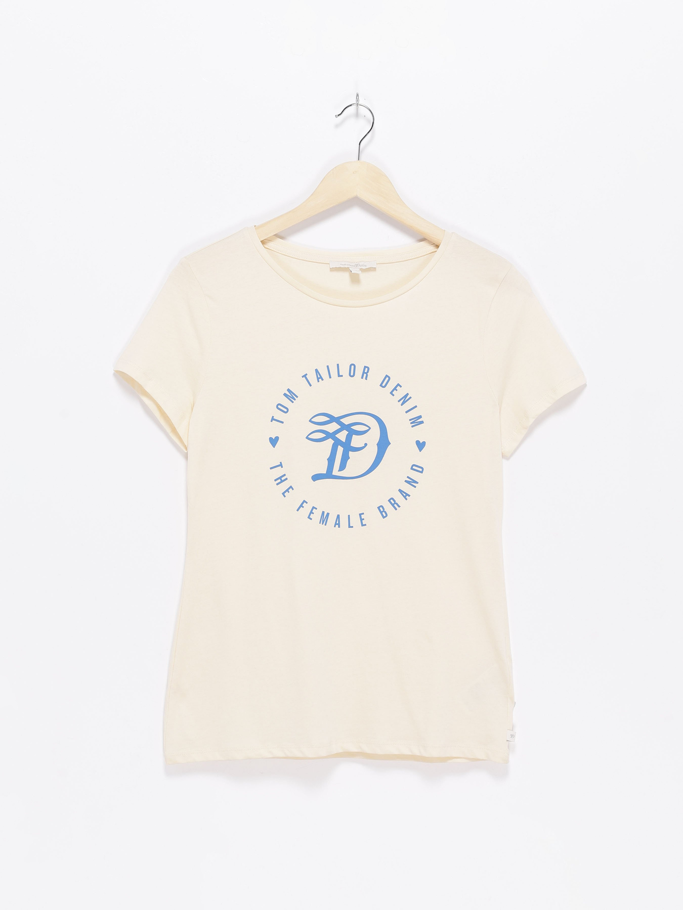 Футболка Tom Tailor модель 1016431.XX.71_кремовий з синім Фото