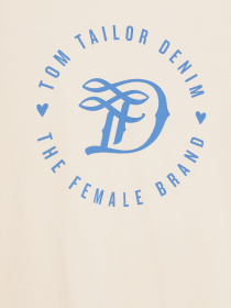 Футболка Tom Tailor модель 1016431.XX.71_кремовий з синім Футболка Tom Tailor модель 1016431.XX.71_кремовий з синім Фото