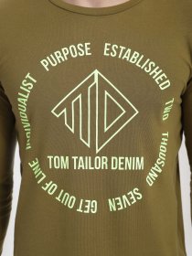 Лонгслив Tom Tailor модель 1017075.XX.12_хакі комб. Фото