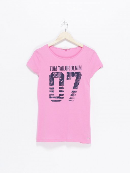 Футболка Tom Tailor модель 1018603.XX.71_рожевий з т.синім Фото