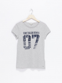 Футболка Tom Tailor модель 1018603.XX.71_сірий з т.синім Фото