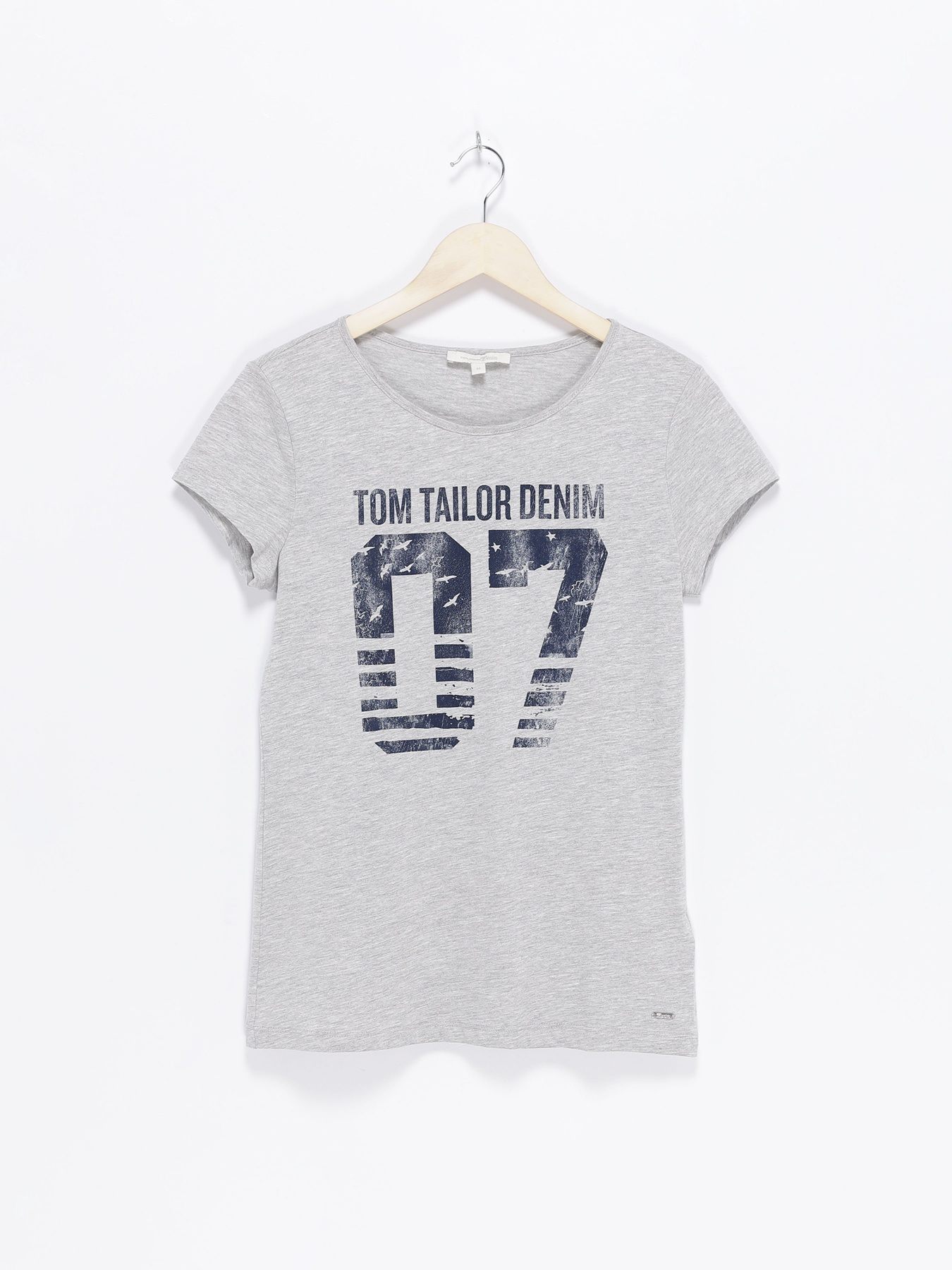 Футболка Tom Tailor модель 1018603.XX.71_сірий з т.синім Футболка Tom Tailor модель 1018603.XX.71_сірий з т.синім Фото