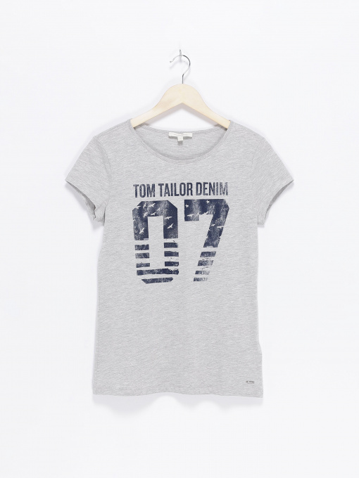Футболка Tom Tailor модель 1018603.XX.71_сірий з т.синім Фото