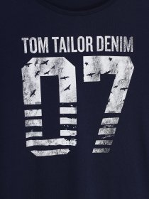 Футболка Tom Tailor модель 1018603.XX.71_т.синій з білим Футболка Tom Tailor модель 1018603.XX.71_т.синій з білим Фото