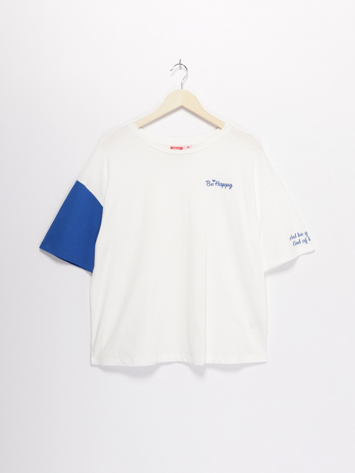 Футболка Truu Модель T19101516_білий з синім Фото