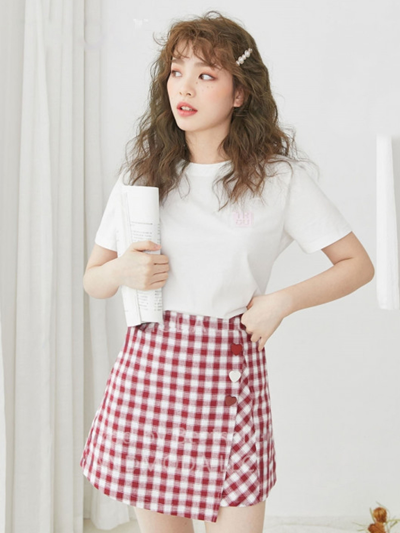 Спідниця міні Truu Модель T20116505_червоний з білим Фото