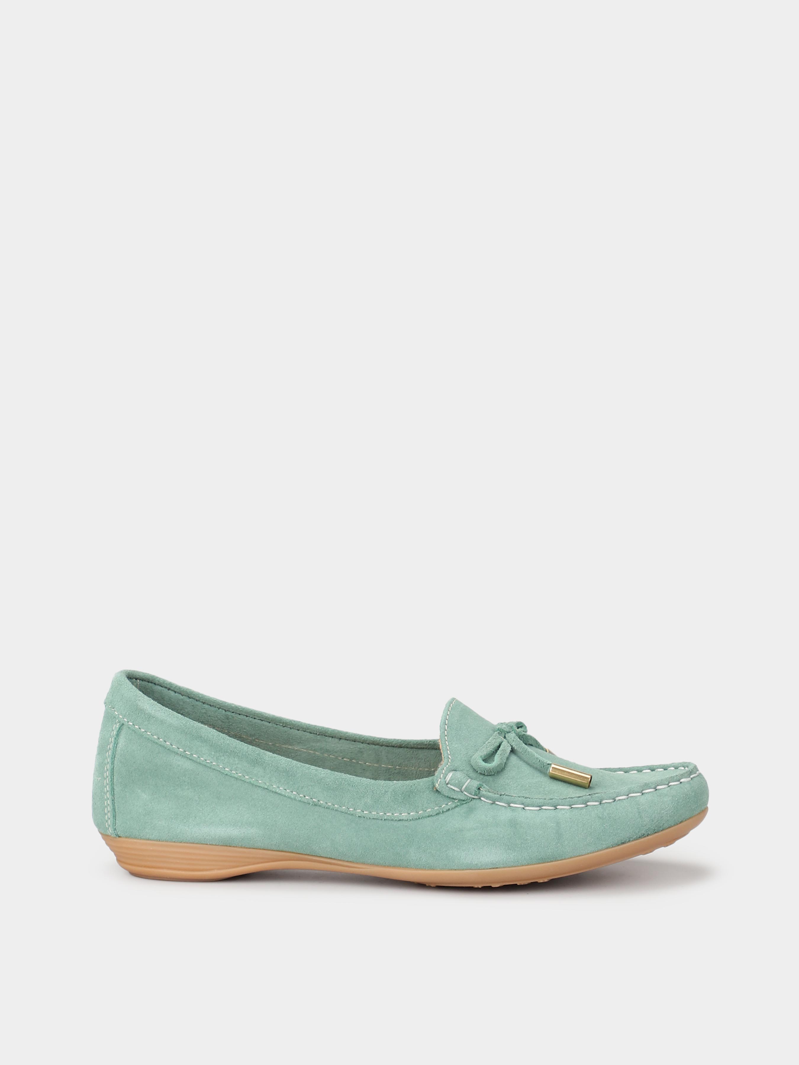 Замшеві Жіночі Мокасини Filipe Shoes  (UZ112) колір зелений