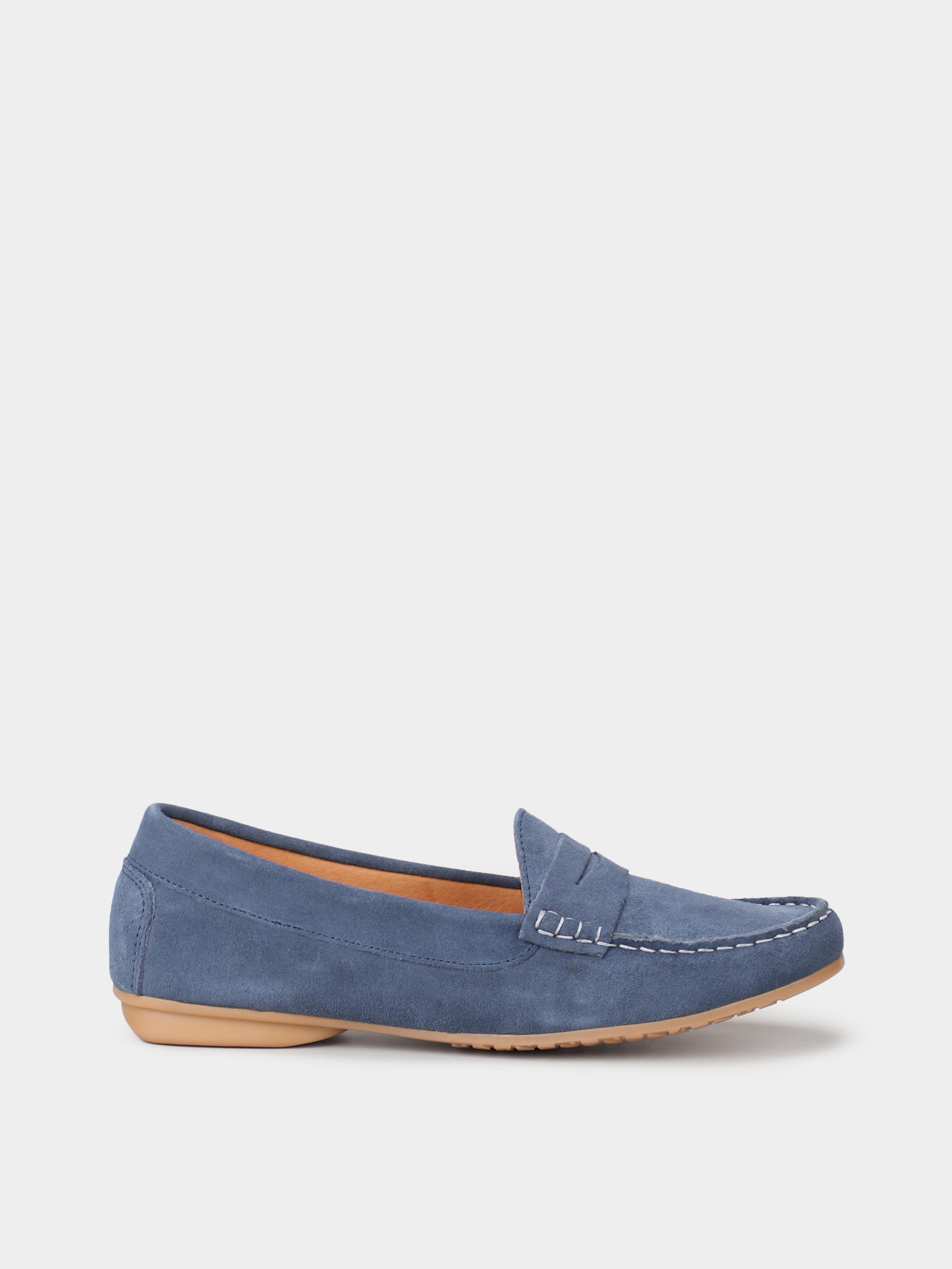 Замшеві Жіночі Мокасини Filipe Shoes  (UZ114) колір синій