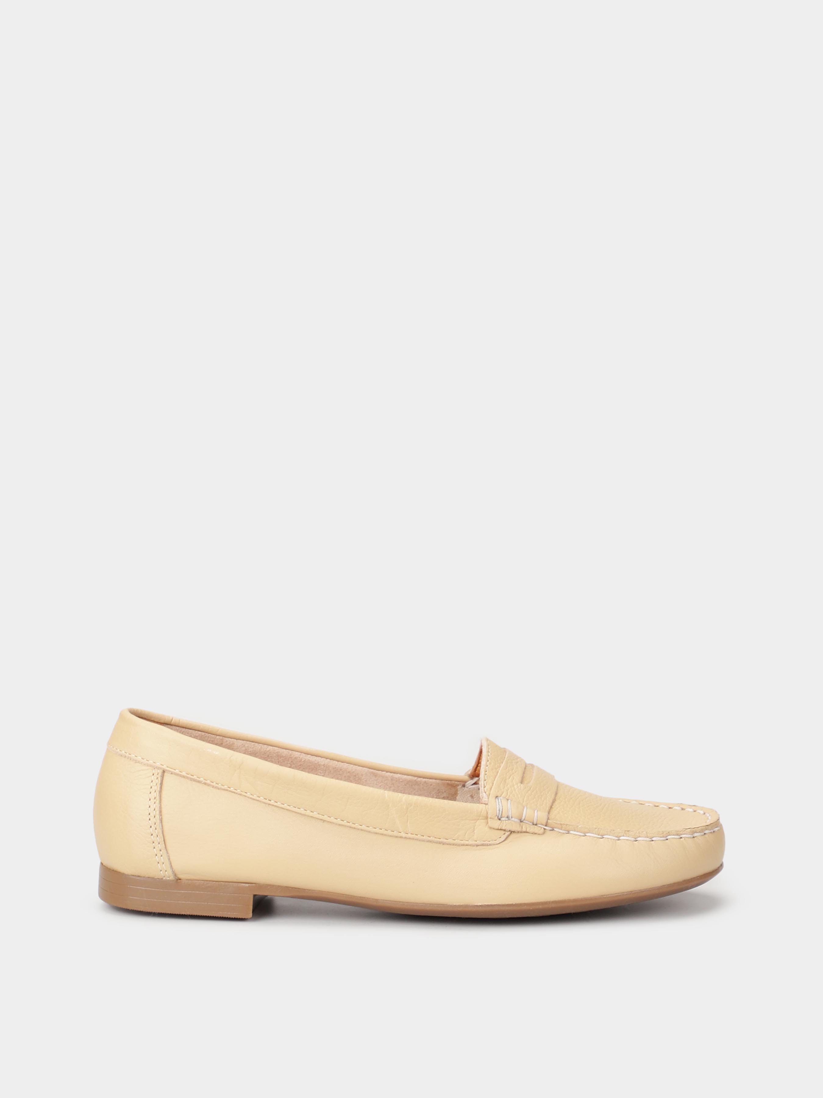 Шкіряні Жіночі Мокасини Filipe Shoes  (UZ115) колір бежевий
