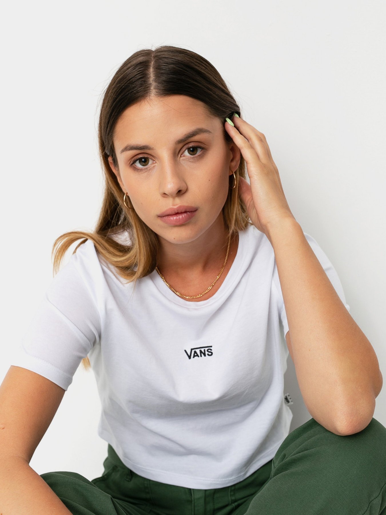 Футболка Vans Flying V Crop Crew Sport модель VN0A54QUWHT1 Фото
