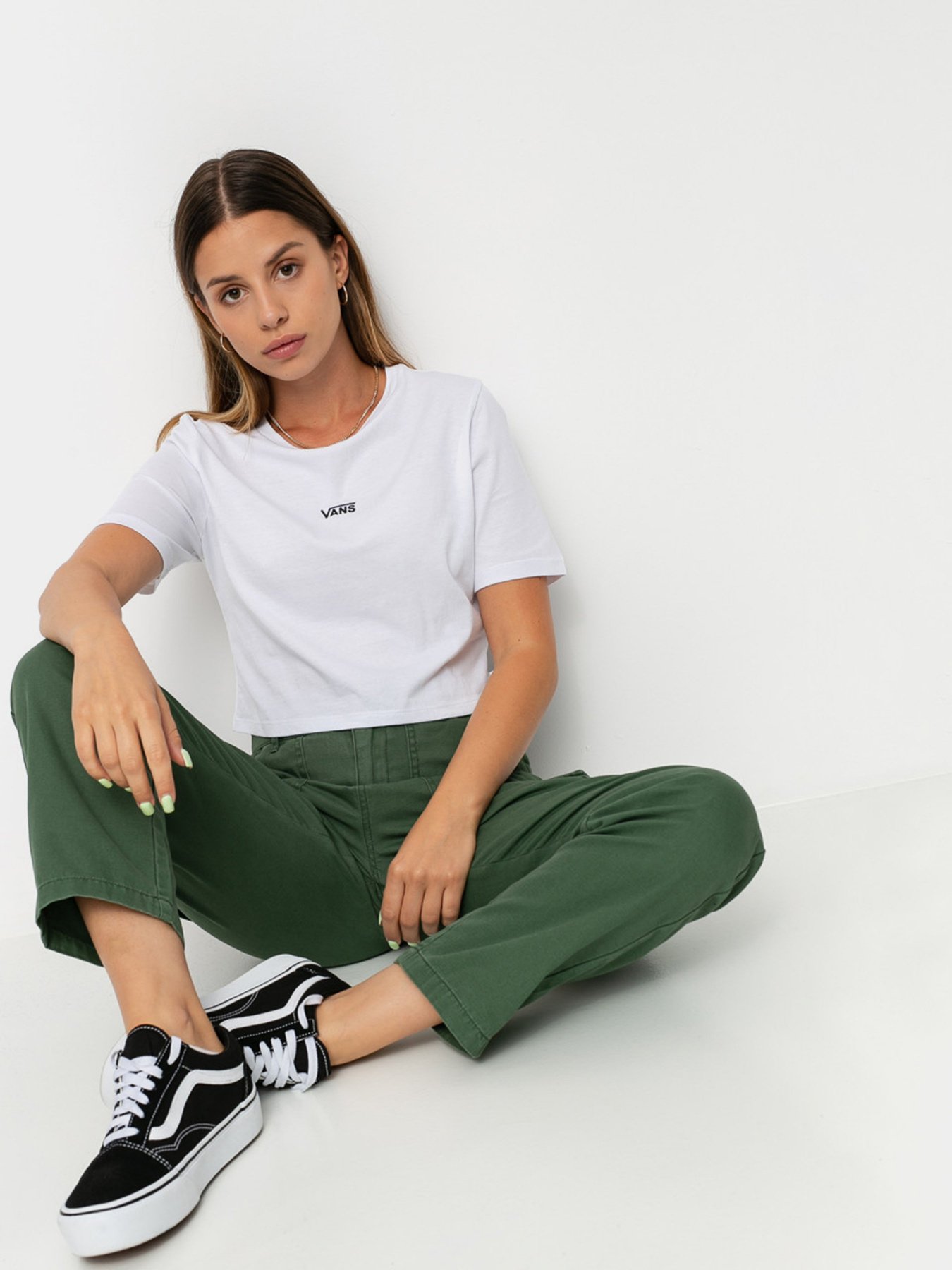 Футболка Vans Flying V Crop Crew Sport модель VN0A54QUWHT1 Фото