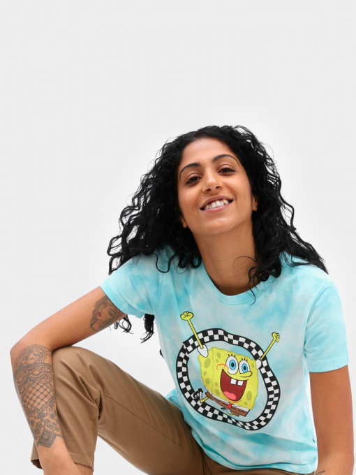 Футболка Vans X SpongeBob Jump Out Crew Tee модель VN0A5I3AYZM1 Фото