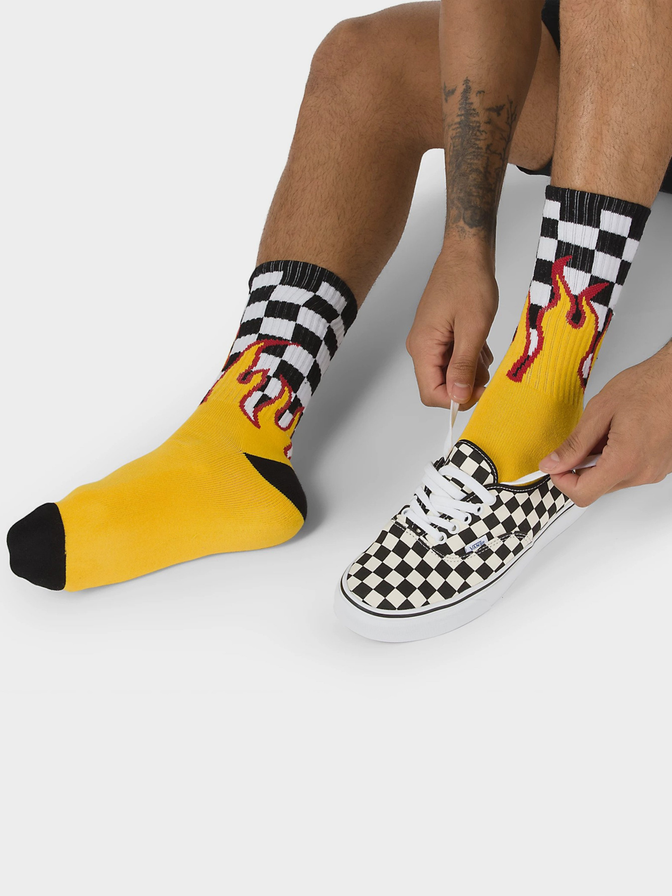 Шкарпетки та гольфи Vans Flame Check Crew модель VN0A4TQHZIA1 Фото