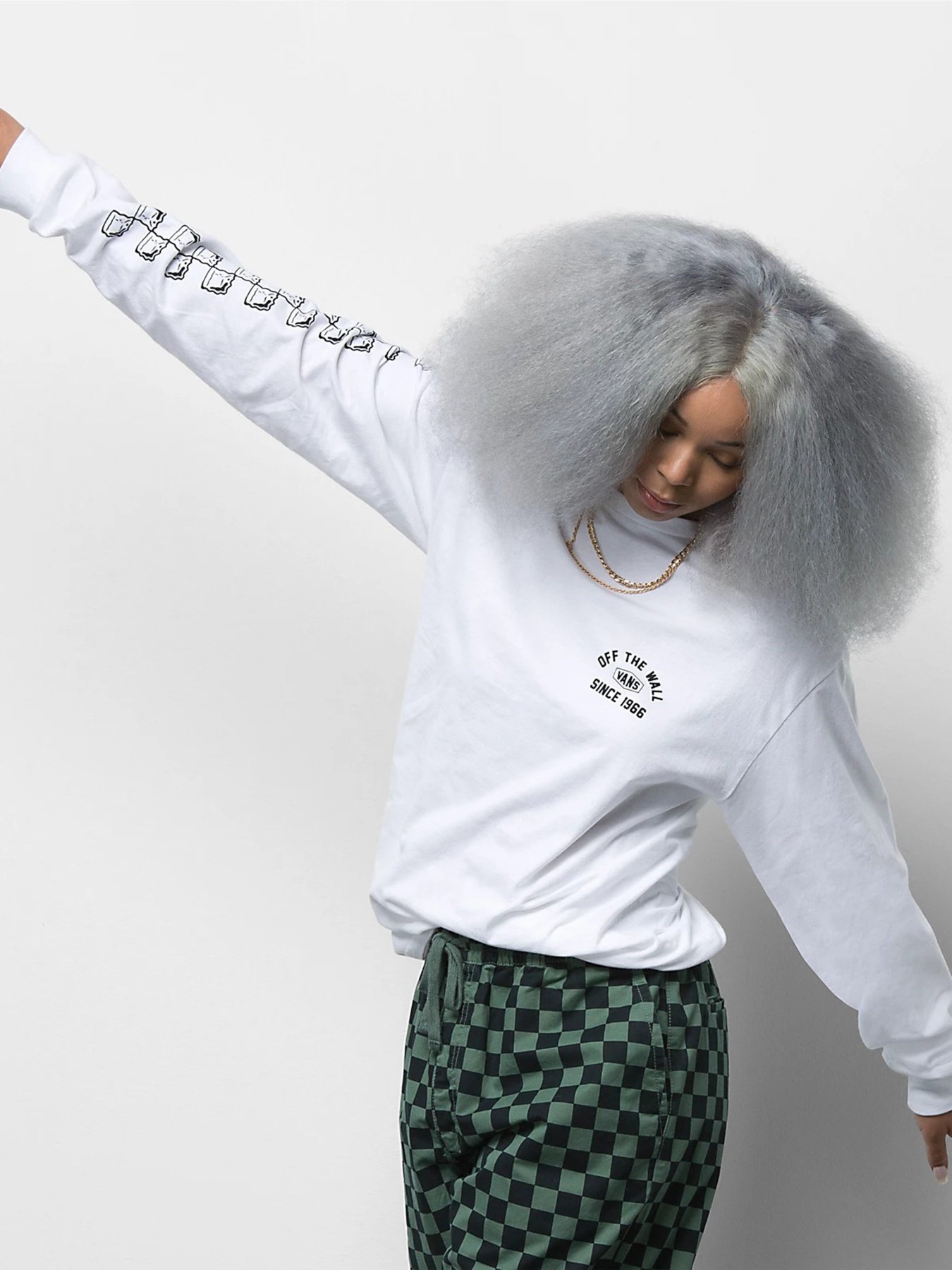 Лонгслів Vans Checkerboard Research модель VN0A7S5MWHT1 Фото