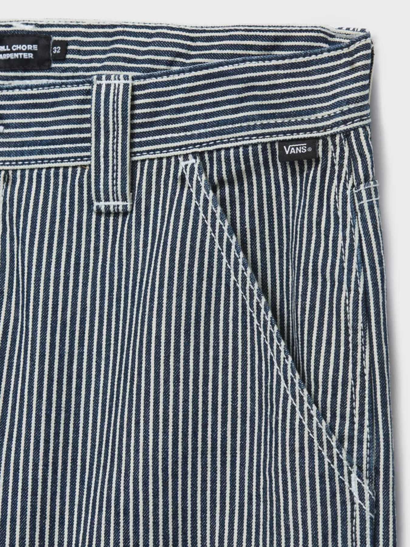 Штани повсякденні Vans Drill Chore Loose Tapered Carpenter Hickory Stripe модель VN0008NCIND1 Фото