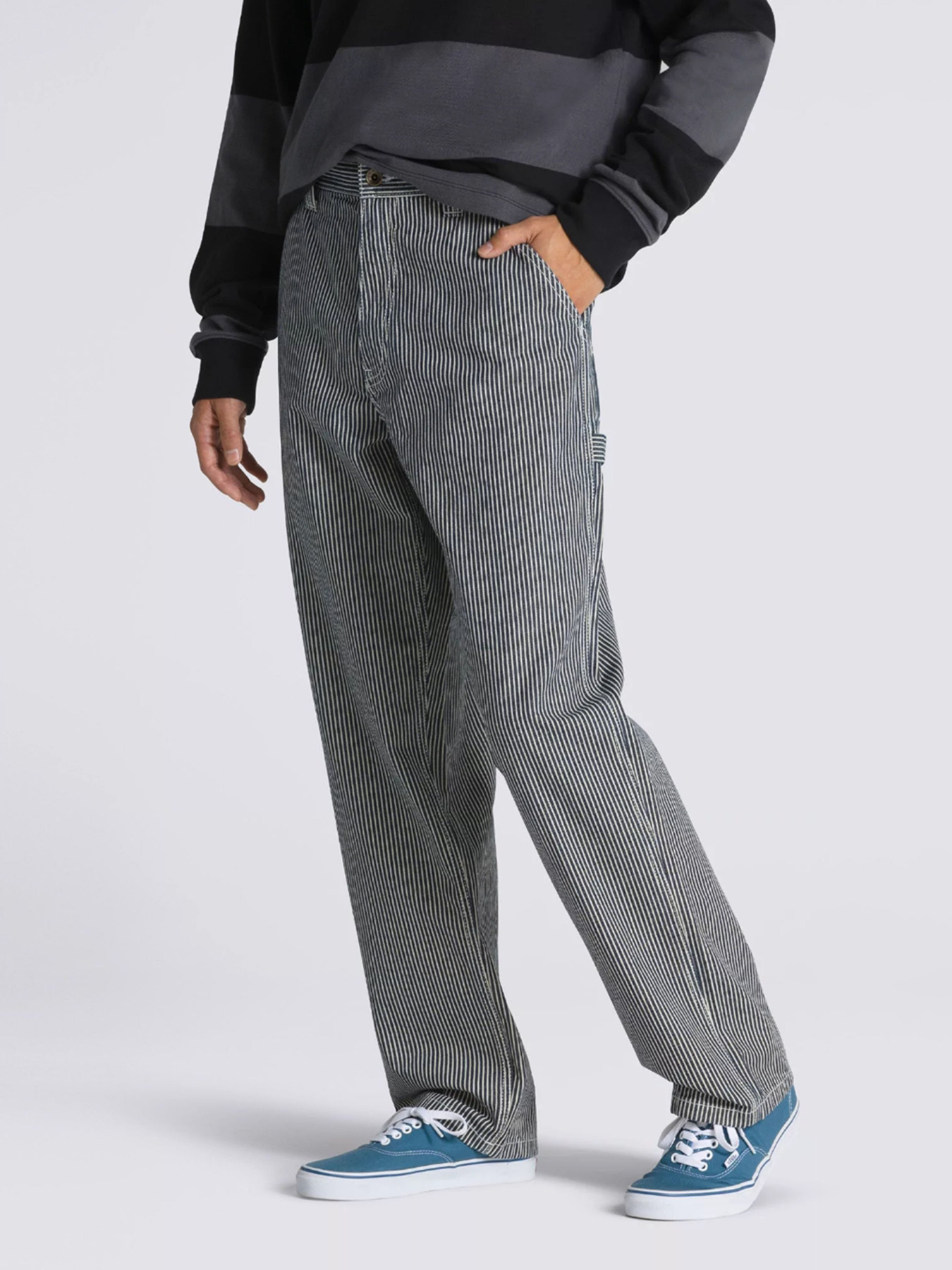 Штани повсякденні Vans Drill Chore Loose Tapered Carpenter Hickory Stripe модель VN0008NCIND1 Фото