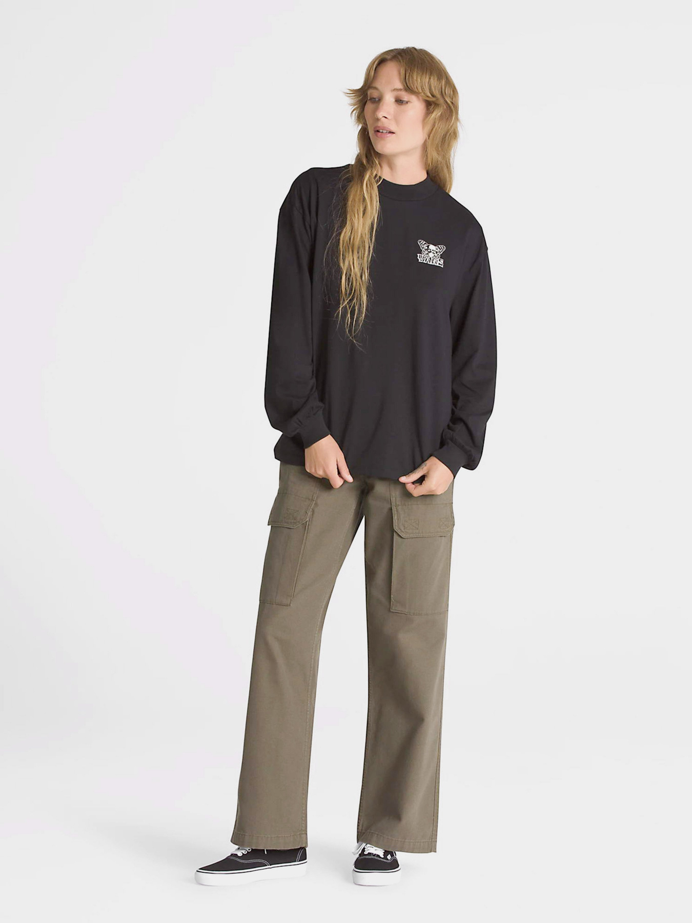 Лонгслив Vans Skullyfly LS Mock Neck Music Academy модель VN000ADNBLK1 Фото