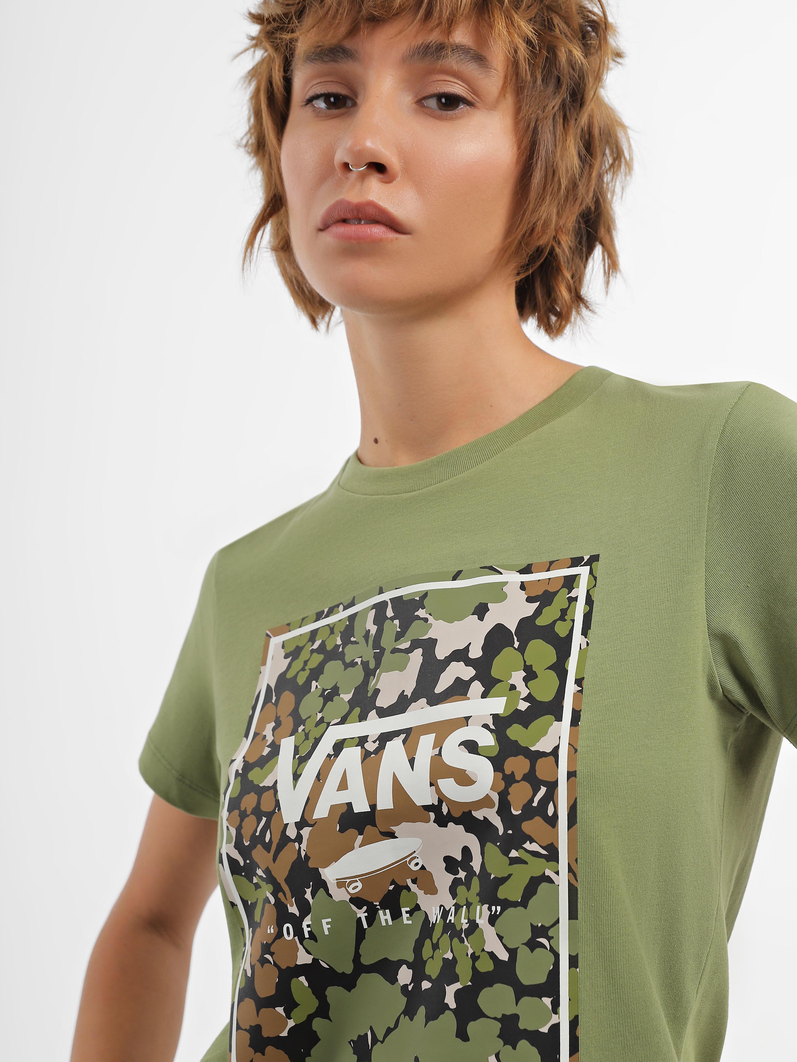 Бавовняна Жіноча Футболка Vans Camo Wash Box (V3354) колір зелений Vans - купити в Україні