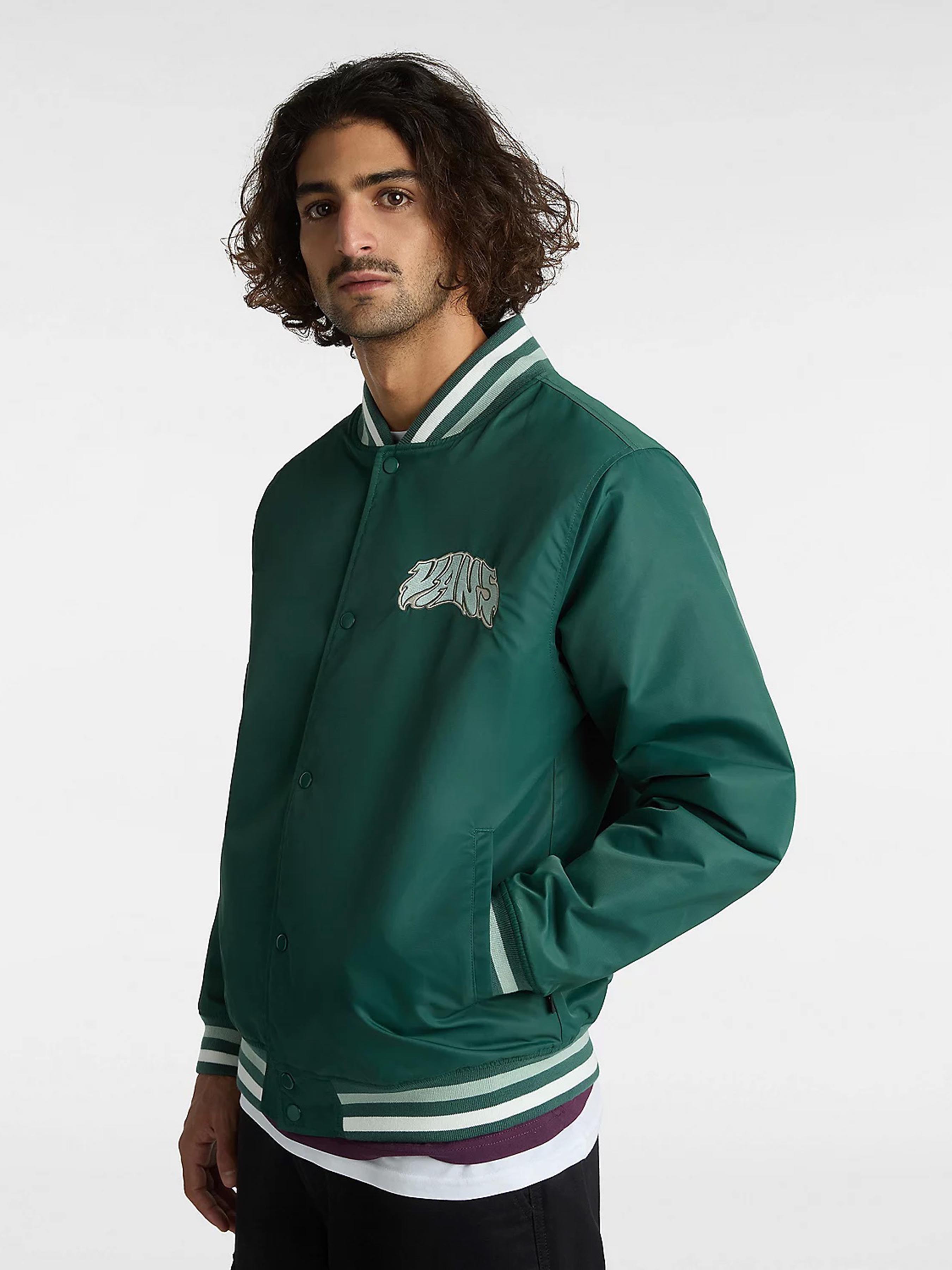 Чоловічий Бомбер Vans Dunton Baseball (V3699) колір зелений, матеріал нейлон