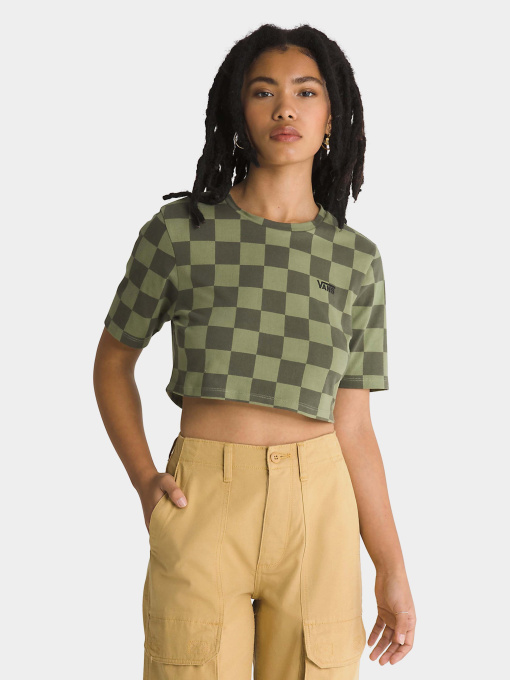 Футболка Vans Checker Crew Crop Ii Модель VN000GB5AMB1 Фото
