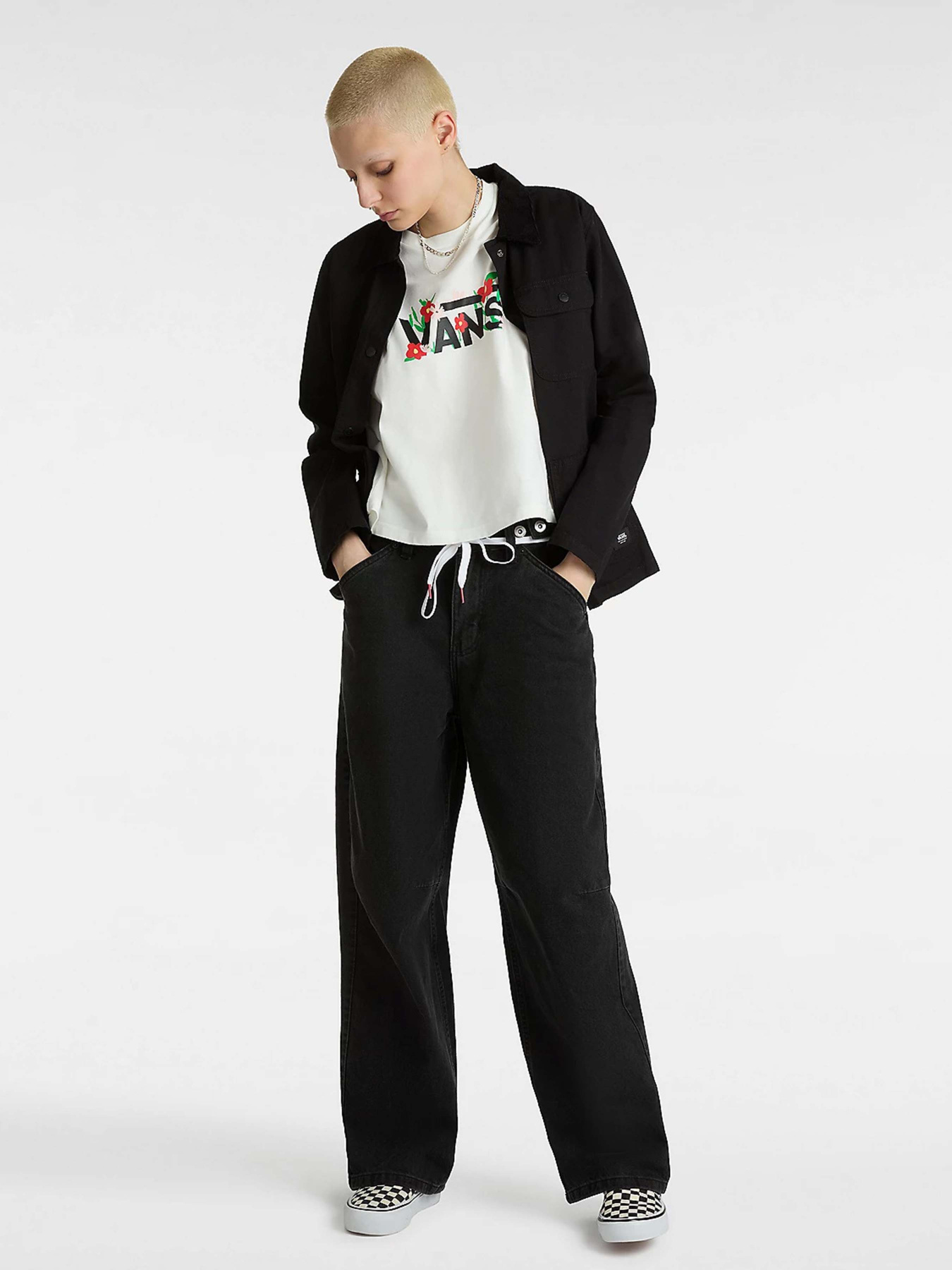 Футболка Vans Fleurs OS Crop модель VN000JG7FS81 Фото