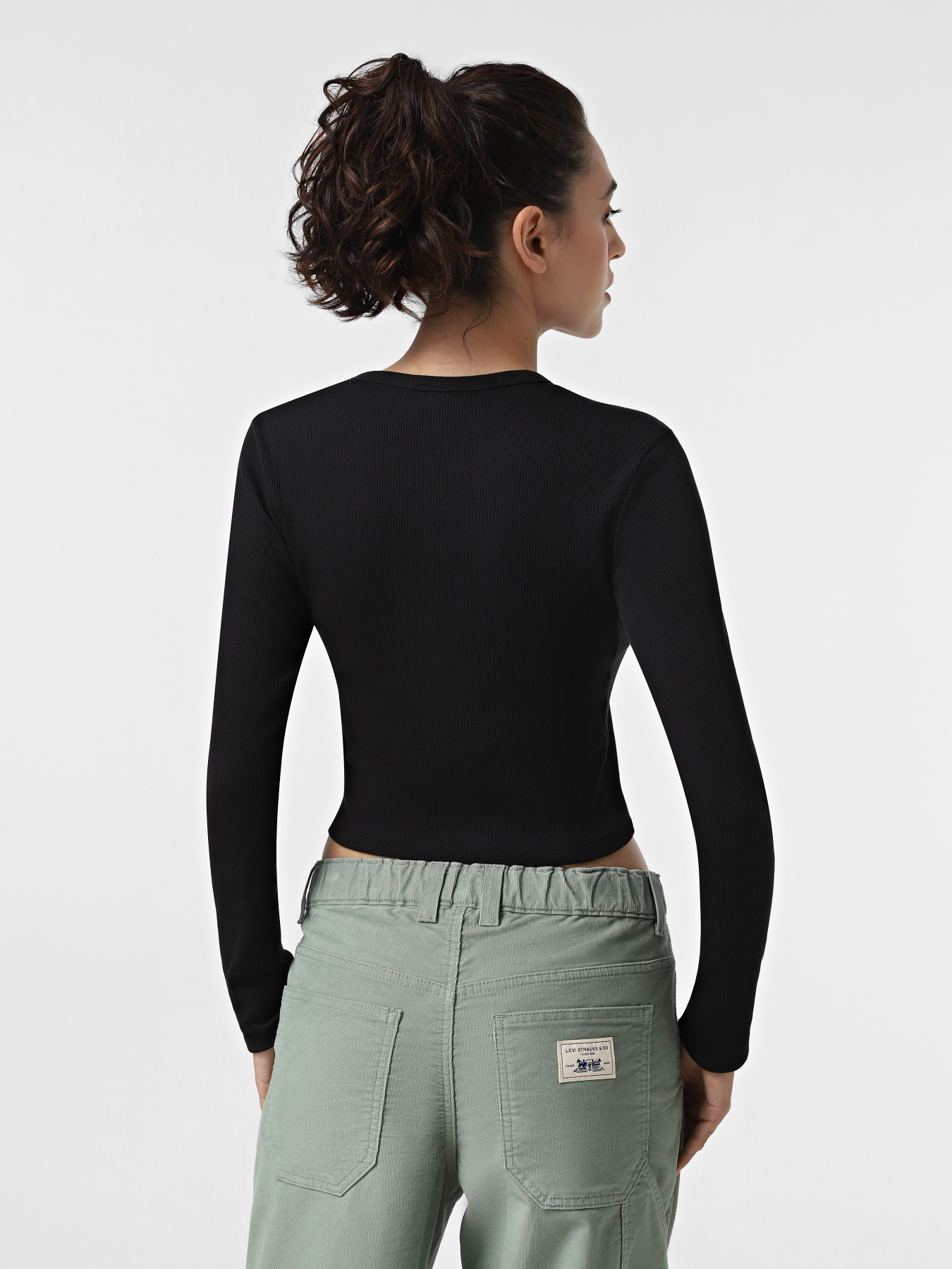 Лонгслив Vans Drew Rib модель VN000HHWBLK1 Лонгслив Vans Drew Rib модель VN000HHWBLK1 Фото