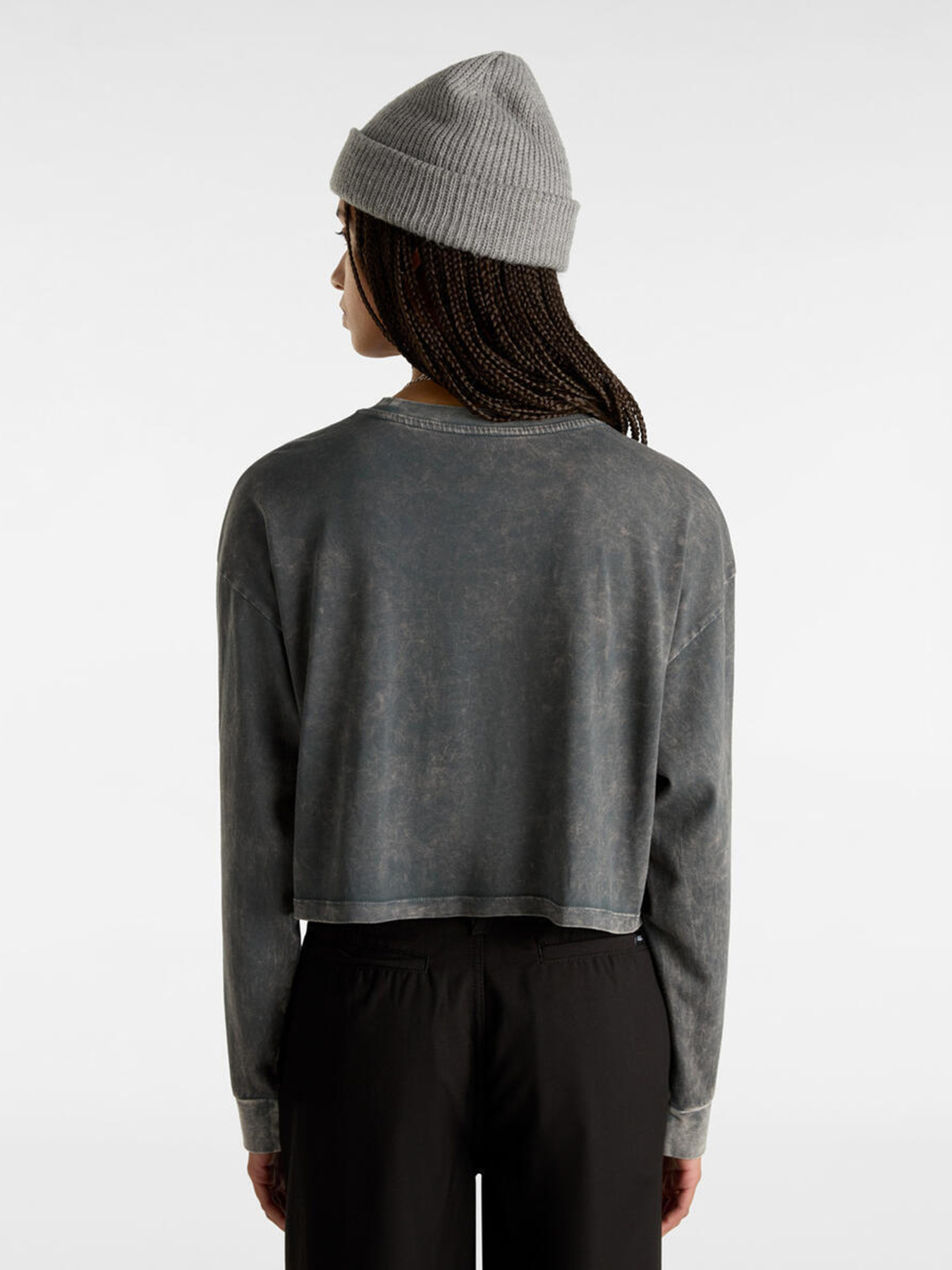 Лонгслів Vans Oval Wash Relax Crop Модель VN000HJ5BLK1 Фото