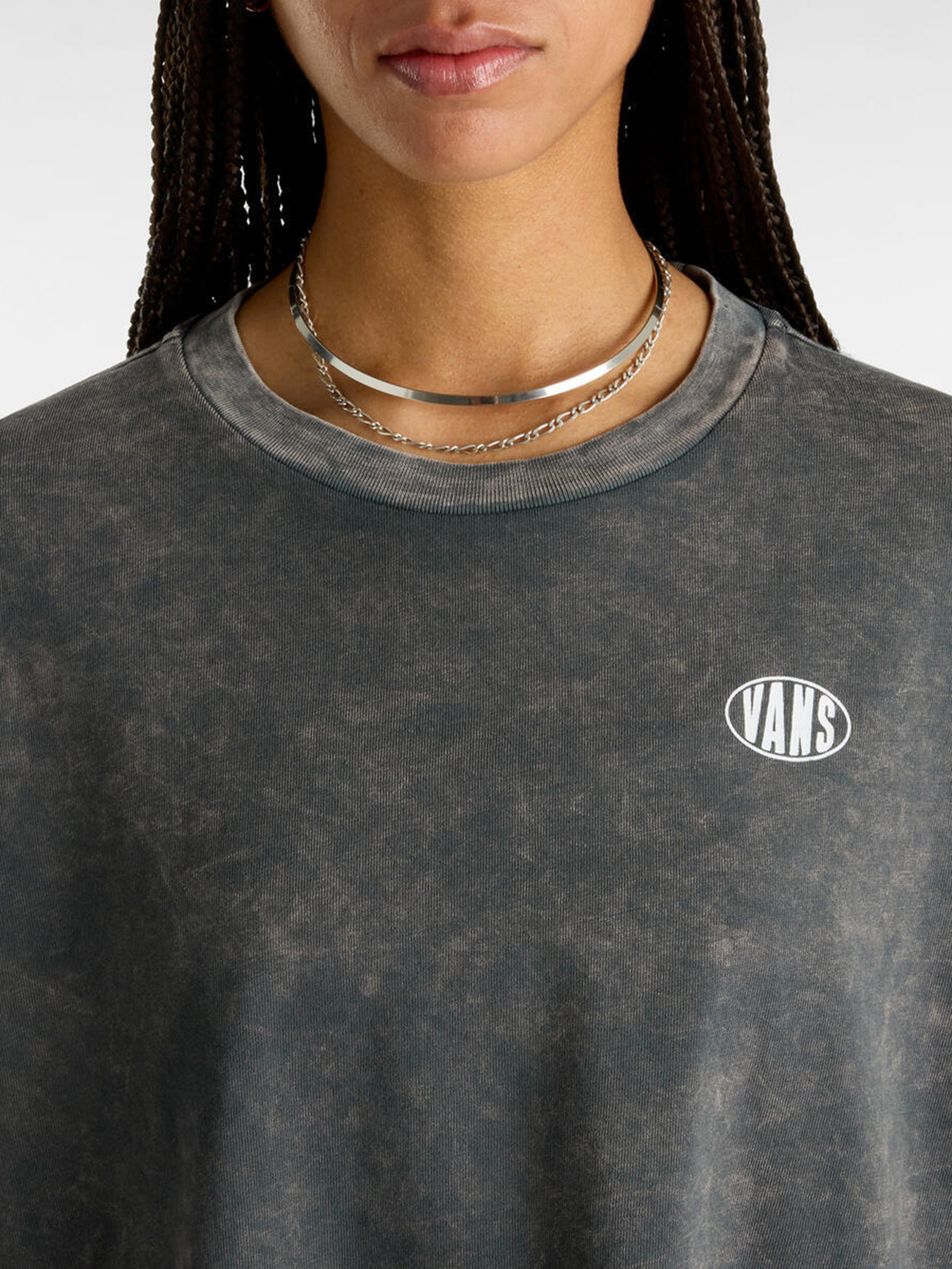 Лонгслів Vans Oval Wash Relax Crop Модель VN000HJ5BLK1 Фото